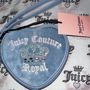 Juicy Couture Blue Royal heart wristlet